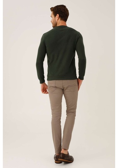 İgs Erkek Haki Standart Bisiklet Yaka Triko Haki