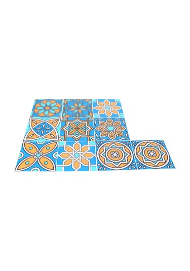 Shineyee 10 Adet Pvc Kendine Yapışkan Siyah Beyaz Mosaik Dekoratif Duvar/floor Sticker - Suya Dayanıklı, Kırıcıya Dayanıklı, 15x15cm - Nordic Geometrik Desen Diğer