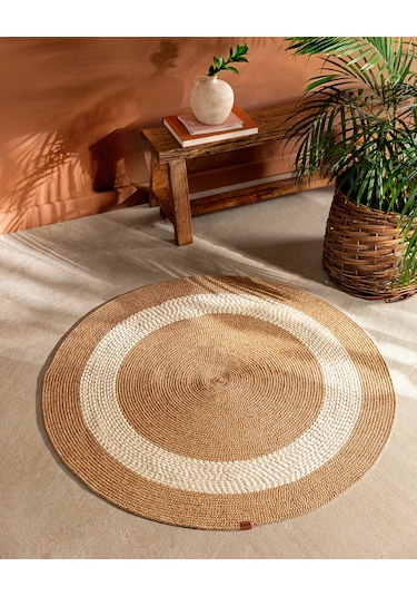 Madame Coco Alsace Yuvarlak Kilim - Naturel/krem - 120 Cm 8684427193280 Çok Renkli