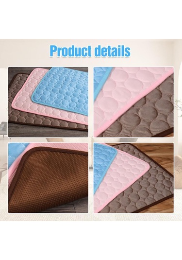 Hangfox Köpekler İçin Soğutucu Buz İpi Yastık - Yazın Serinletici, Soluk Ve Dayanıklı, Makine Yıkama Uygun, Kaymaz Altı - Gri S 50x40cm 4kg'a Kadar Uygun