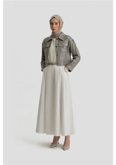 Armine Parlak Baskılı Tüvit Ceket 25y5900 Gri Gri