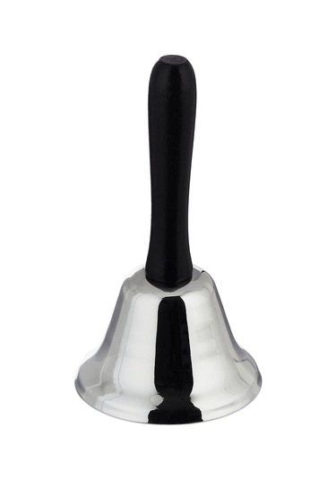 Yüksek Sesli Masa Ve El Zili, Ahşap Saplı Ofis Masası Çağrı Zili, Noel Dekorasyonu Veya Resepsiyon Zili, 12 Cm, Gümüş