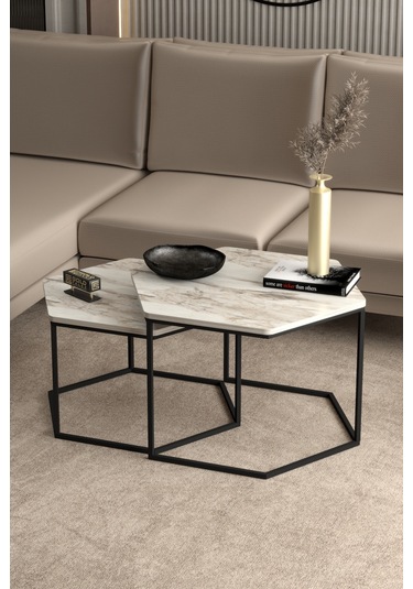 Orta Sehpa Altıgen İkili Lüx Efes Çok Renkli