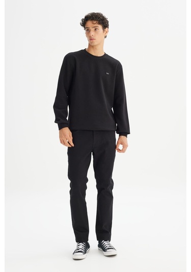 Erkek Baskılı Sweatshirt Black Çok Renkli