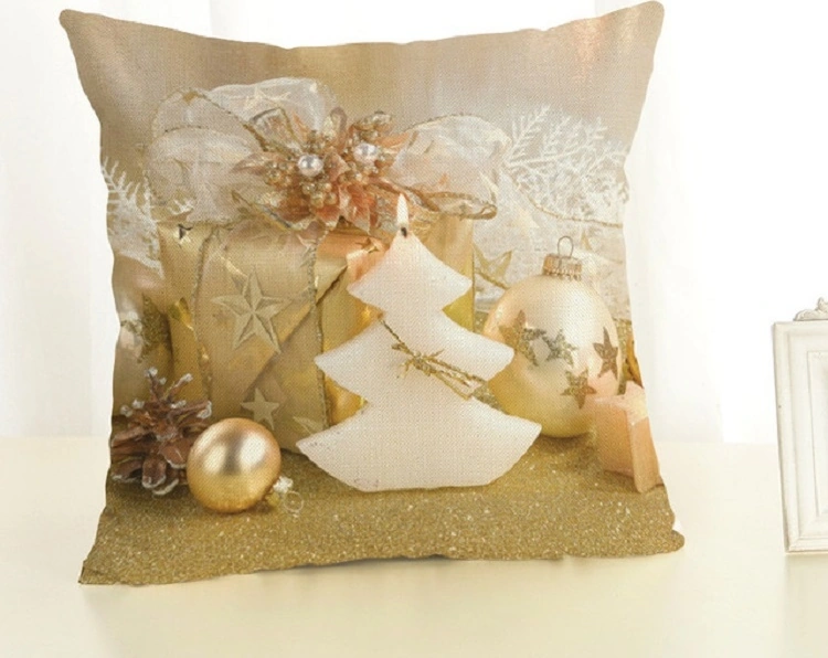 Christmas Decoration Cotton And Linen Pillow Office Home Cushion Without Pillow, Size:45x45cm White Snow Mavi Noel Ağı