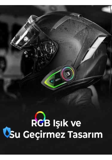 Deanb A602X IP67 Su Geçirmez Rgb Işıklı Wireless Motor Motosiklet İnterkom
