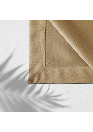 Kadife Dokulu Masa Örtüsü Bej Rengi-639
