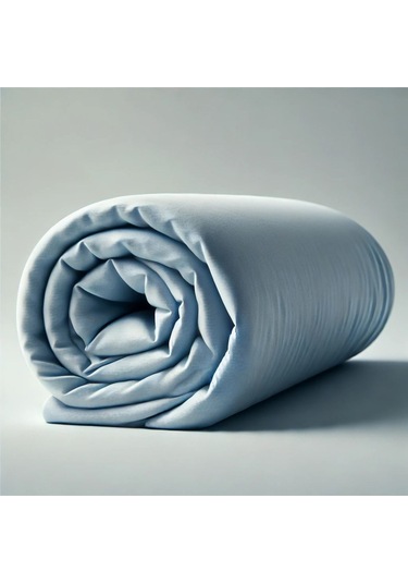 Lastikli %100 Pamuk Penye Çarşaf 180 X 200 Battal Boy Mavi Mavi