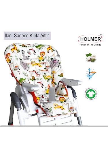Holmer Leke Tutmaz Organik Mama Sandalyesi Minderi & Kılıfı Max-M Turuncu