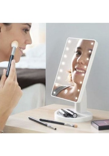Led'li Ayarlanabilir Makyaj Aynası Beyaz Beyaz Diğer