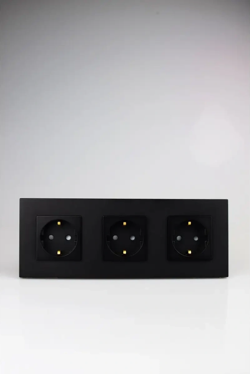 Vo'stabl Üçlü Siyah Topraklamalı Priz. 145899059 103