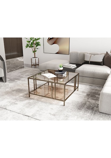 Dekoport Bakü Orta Sehpa Prinç Eskitme Rengi Bronz Cam 75 75 Çift Camlı Orta Sehpa Eskitme Dekoport Bakü Orta Sehpa Prinç Eskitme Rengi Bronz Cam 75 75 Çift Camlı Orta Sehpa Eskitme