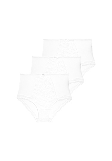 Marks & Spencer 3 Lü Dantelli Full Brief Külot Beyaz