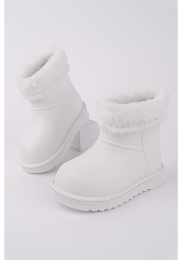 Muggo Frigus Çocuk Kürklü Yağmur Ve Kar Botu Beyaz