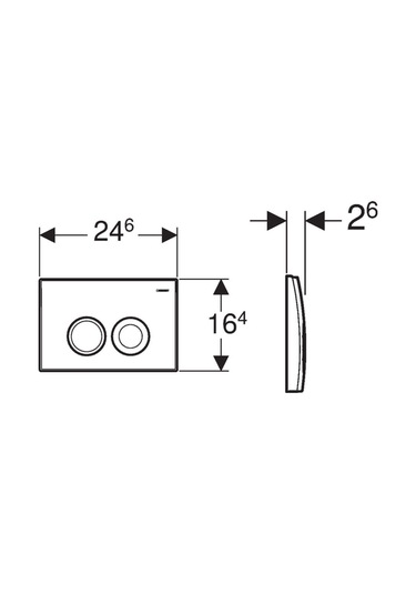 Geberit Delta21 115.125.46.5 Kumanda Paneli Çift Basmalı, Mat Kro Krom