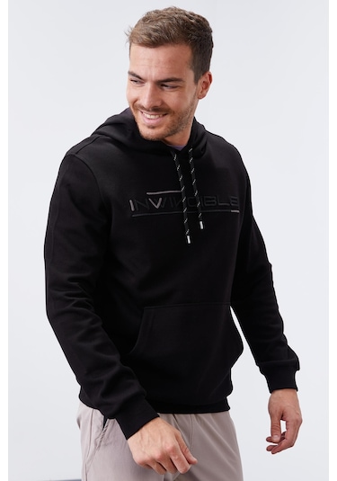 Tommy Life Siyah Kanguru Cep Standart Kalıp Kapüşonlu Erkek Sweatshirt - 87883 Siyah