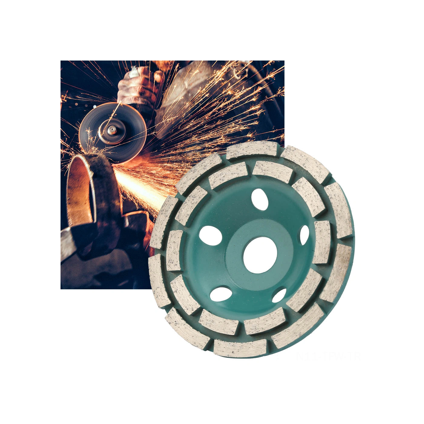 Tenfowee 125mm 22.2mm İki Satırlı Elmas Taşlama Tekerleği - Beton, Granit, Mermer İçin Dayanıklı, Yüksek Verimli Taşlama Ve Kesme