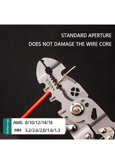 Gateesat Katlanır Kabuk Soyma Pensesi - Ev Ve Endüstriyel Elektrik Tesisatı İçin Çok Amaçlı Pens