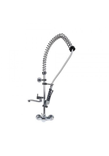 Endüstriyel Mutfak Bataryası Duvara Monte Ara Musluklu Aç Kapa