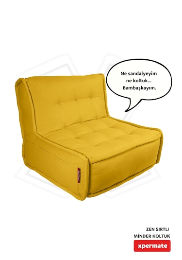 Xpermate Zen Sırtlı Minder İskandinav Tarzı Minder 80x60 Sarı