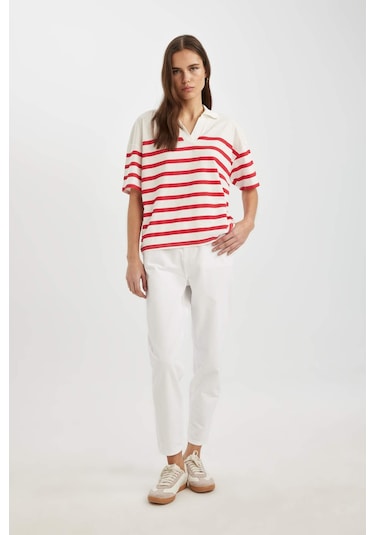 DeFacto Paperbag Cepli Paperbag Bel Standart Paça Gabardin Kumaş Pantolon S2790AZ24SMWT32