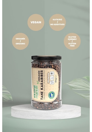 Ekoloji Market Organik Glutensiz Tane Karabiber 80 G