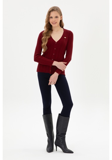 U.s. Polo Assn. Kadın Bordo Hırka Triko 50313580-vr014 Bordo