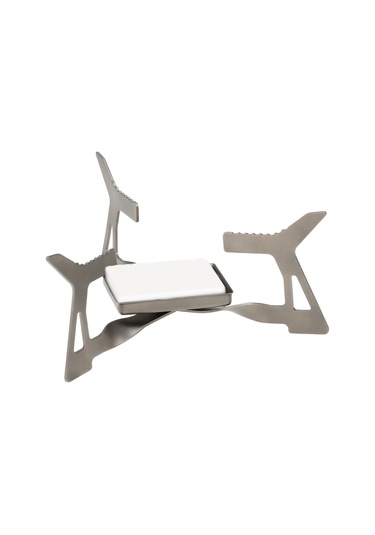 Symbee Titanium Katlanabilir Alkol Ocağı, Ultra Hafif, Anti-korozif, Mini Tepsili, Dış Mekan Pişirme İçin Stüdyo Gümüş