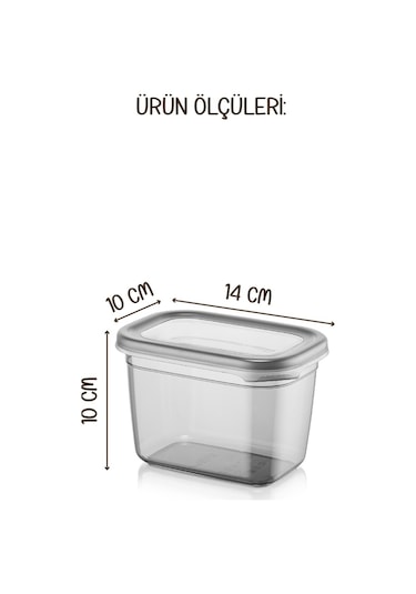 Vienev Beyaz Serigrafi Etiketli 8li Peggy Dikdörtgen Baharatlık Seti 800 ML Antrasit