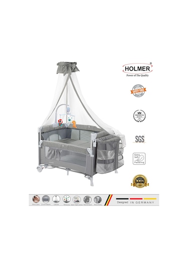 Holmer Coolstyle Premium Cibinlikli Dönenceli Anne Yanı Oyun Parkı Beşik 70x110 CM