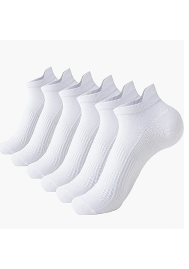 Xindoker Bayanlar İçin 6 Çift Siyah Beyaz Antrenman Çorapları - Yumuşak, Nefes Alır, Ter Emici Spor Ayak Çorapları Beyaz 6 Çift