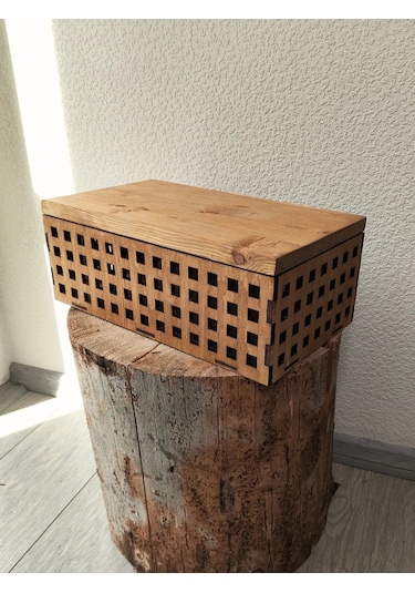 4ome Tahta Kapaklı Ve Sunum Tepsisli Ekmeklik Sepet 275119482 Kahverengi