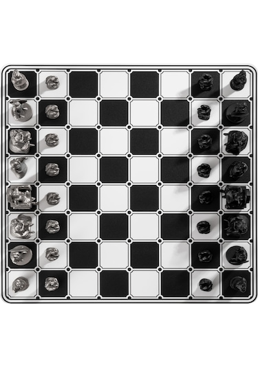 Sönmeyen Ateş Olimpos Paslanmaz Çelik Satranç Takımı Gri