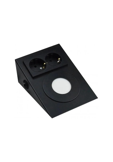 Mutfak Aydınlatma Tezgah Altı Led Prizli Led Aydınlatma Armatür Siyah Metal Siyah