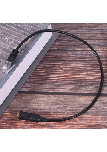 Fortunelane Cisco Ip Telefon Adaptörü: 3.5mm Trrs Dişi - 4p4c Erkek, İphone Kulaklık İle Uyumlu, 31cm Siyah, 2 Adet