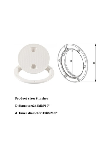 A5943 8 İnç Tekne / Yat Yuvarlak Güverte Kapağı Kapak Kılıfı Vidalı
