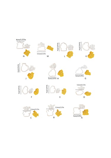 Karikatür Hayvan Kurabiye Kesici Seti Ev Yapımı Bisküvi 0009 Diğer