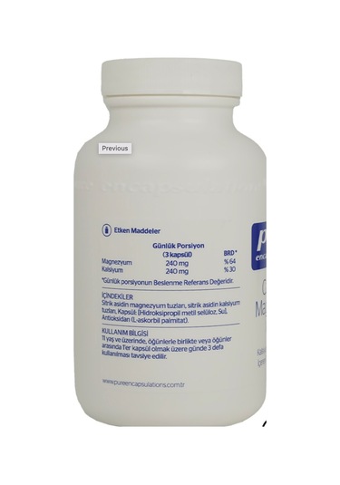 Pure Encapsulations Calcium Magnesium (Citrate) 90 Kapsül