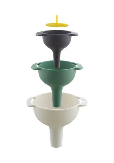 Smart Solutions Kavanozlar Ve Şişeler İçin Mutfak Hunisi, Filtreli Süzgeçli, 3 Adet 140795640 Yeşil