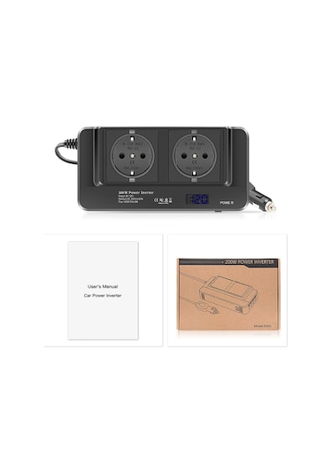 Sones Dc12v 200w Ac220v Araba Akıllı Çok Fonksiyonlu Dijital Ekran İnvertör, Ab Tak