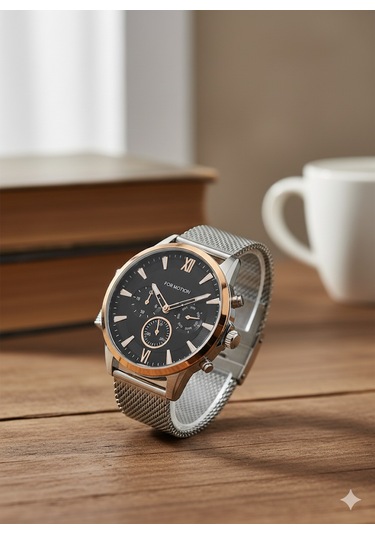 For Motion Erkek Kol Saati Gümüş Ve Altın Renk, Siyah Kadran - Fm.13524fh.03, 2 Yıl Garantili Altın For Motion Erkek Kol Saati Gümüş Ve Altın Renk, Siyah Kadran - Fm.13524fh.03, 2 Yıl Garantili Altın