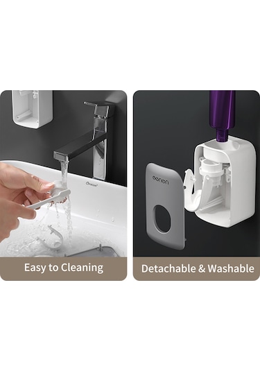 Mufunye Gri Duvar Tipi Otomatik Macun Sıkıcı - Vakum Teknolojisi, Montaj Kolay, Yıkama Kolay Abs Malzeme Macun Dahil Değil Gri