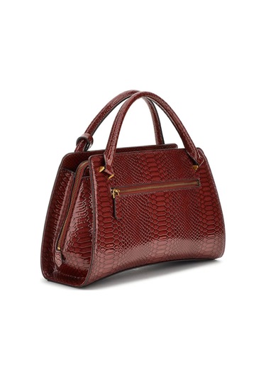 Kadın Desenli Yapılandırılmış El Çantası - Kahverengi Kahverengi