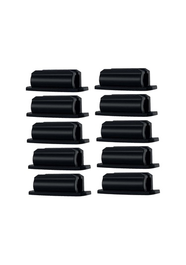 Ganzhoushop 10 Adet Yapışkan Silikon Kalem Tutucu Masa Klipsi Kalem Boya Fırçası Çıkarılabilir Kalem Klipsi Pano Ofis Bülten Panosu Carblack