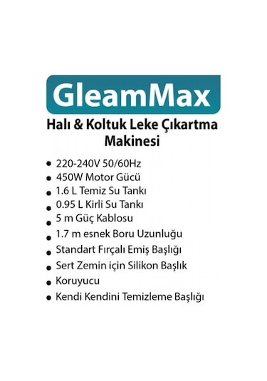 Fakir Range GleamMax Spot Cleaner Koltuk Halı ve Leke Çıkartma Makinesi