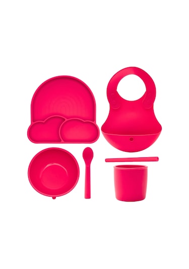 Babychefs Silikon Bebek Beslenme Seti 6 Parça-pembe