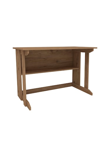 Enda Home Pillar Kütüphaneli Geniş Çalışma Masası 100x56 Cm Çam Atlantik Çam