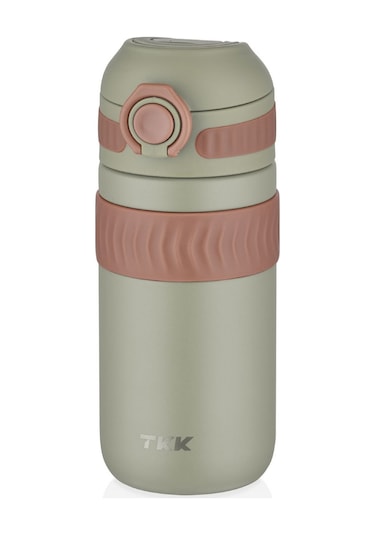 Tkk 450 Ml Yeşil Çocuk Ve Yetişkin Paslanmaz Çelik Termos Matara - Kahve Termosu