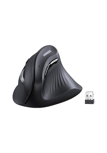Ugreen 4000 Dpı 6 Tuşlu Ergonomik Kablosuz Dikey Mouse, Siyah, 25444 -
