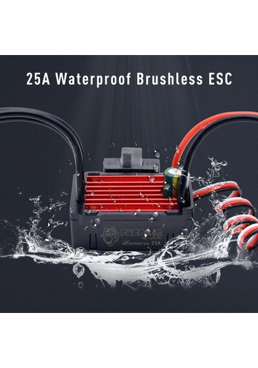 Xindoker 25a Su Geçirmez Fırçasız Esc, 2s Lipo İçin Rc Araç Hız Kontrol Cihazı, Xt60 Bağlantılı, 1/16 1/18 1/20 Model Araçlar